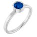 14K White 5 mm Lab-Grown Blue Sapphire Ring