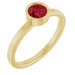 14K Yellow 5 mm Lab-Grown Ruby Ring