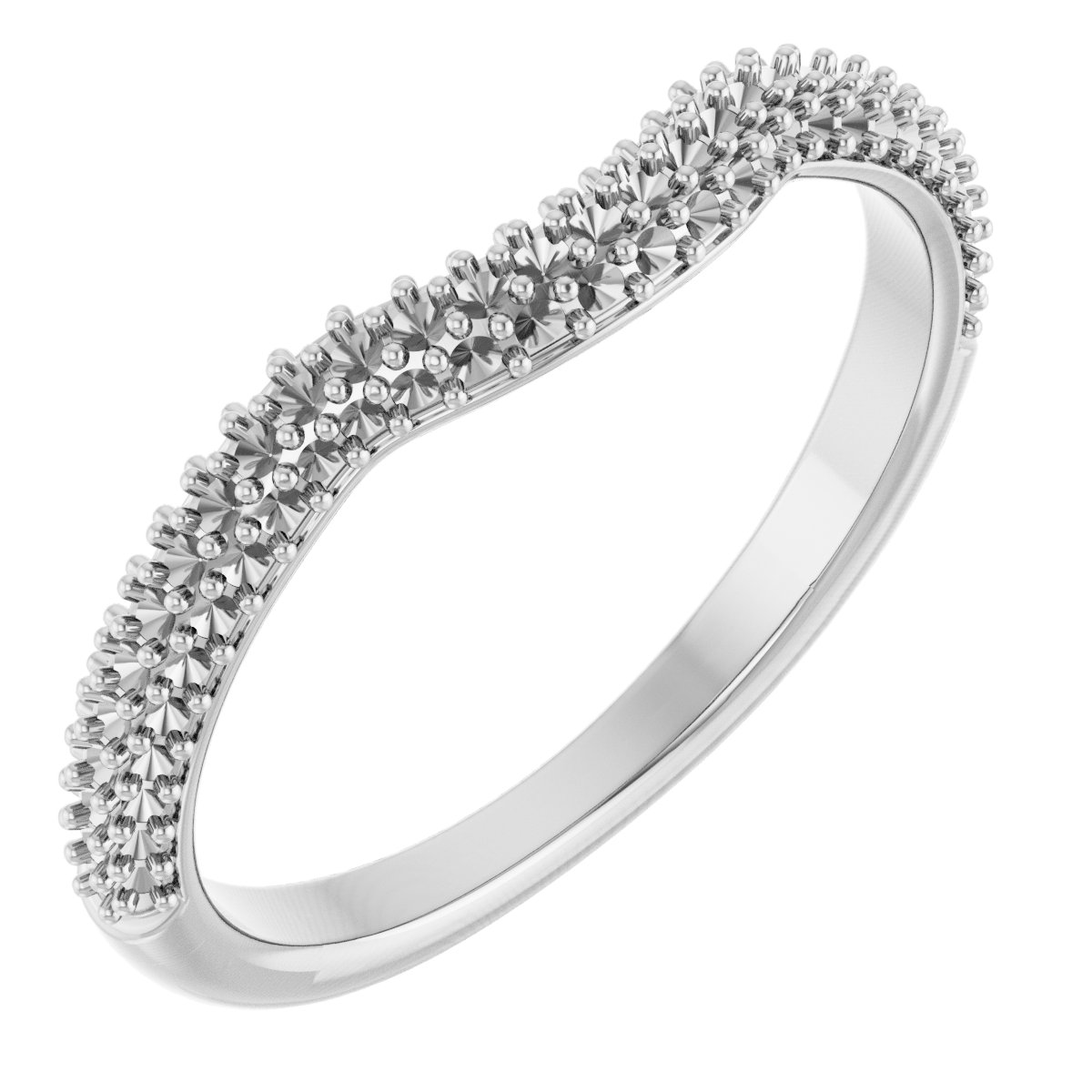 Platinum .25 CTW Diamond Pave Contour Band Ref 12816220