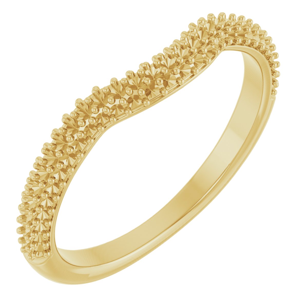 14K Yellow .25 CTW Diamond Pave Contour Band Ref 12816218