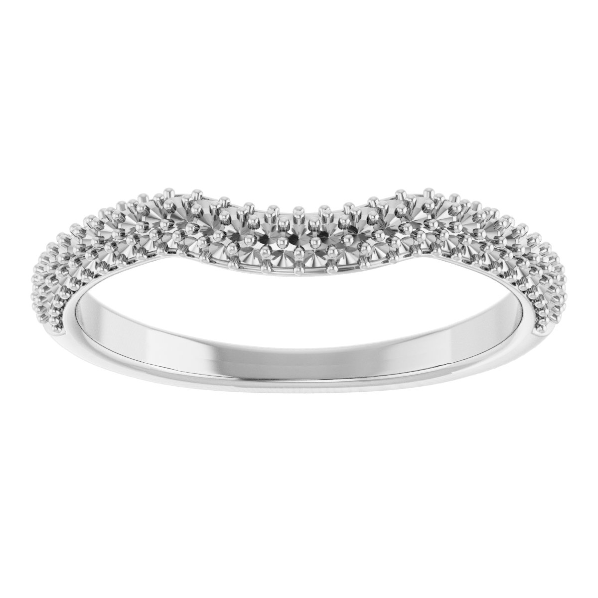 14K White 1/4 CTW Natural Diamond Pave Contour Band