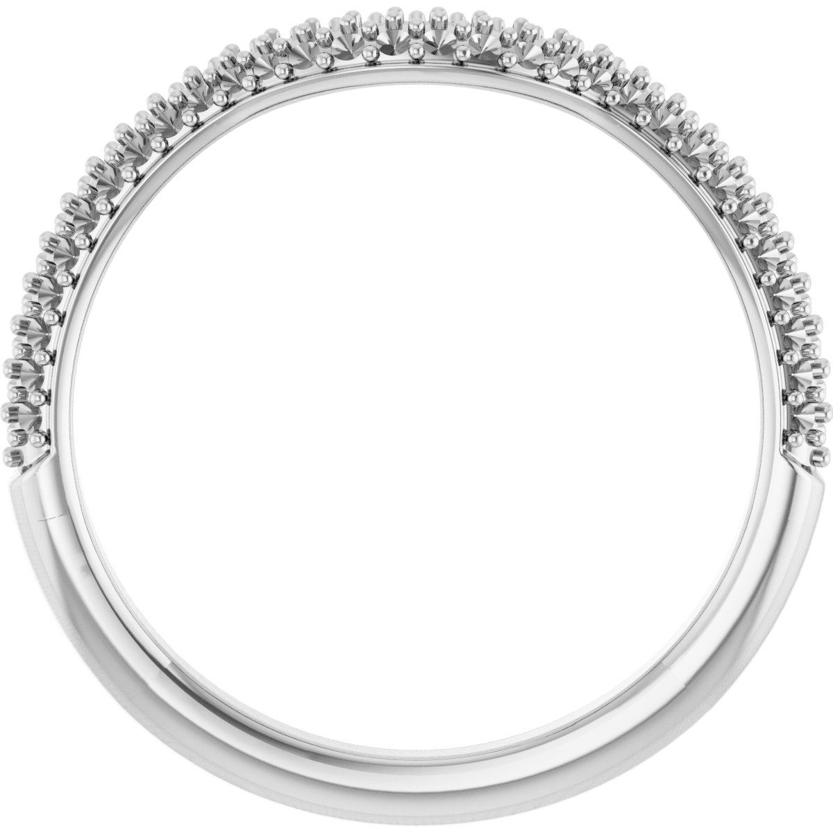 14K White 1/4 CTW Natural Diamond Pave Contour Band