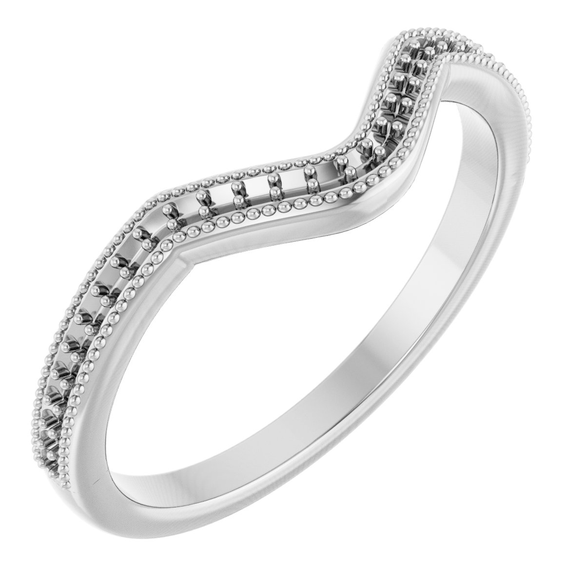 14K White .07 CTW Natural Diamond Matching Band