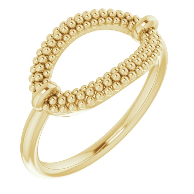 14K Yellow Beaded Ring