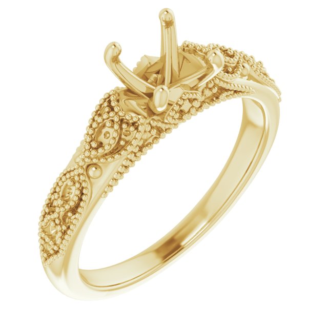 Accented Milgrain Engagement Ring or Band