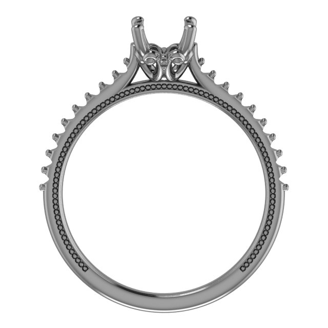 10 mm Square Engagement Ring Mounting view 2