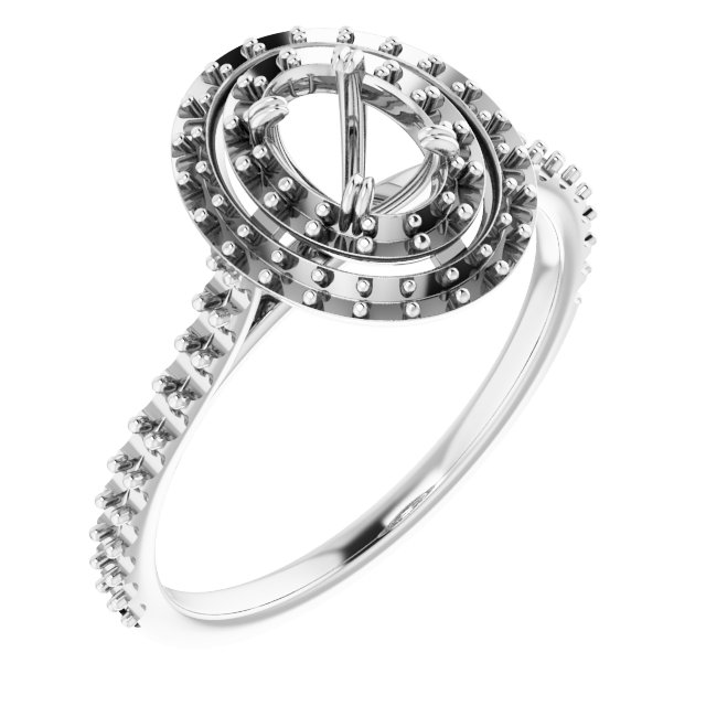 Double Halo-Style Engagement Ring
