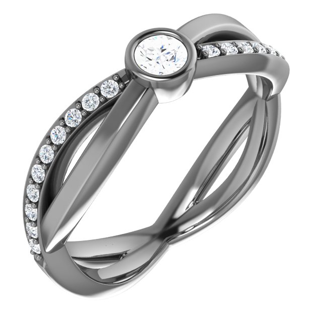 14K White 3.4 mm Round 1/3 CTW Diamond Infinity-Inspired Ring