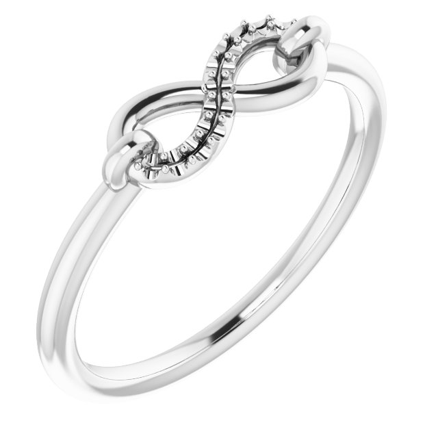 14K White .04 CTW Natural Diamond Infinity-Inspired Ring