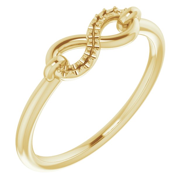 14K Yellow .04 CTW Diamond Infinity-Inspired Ring