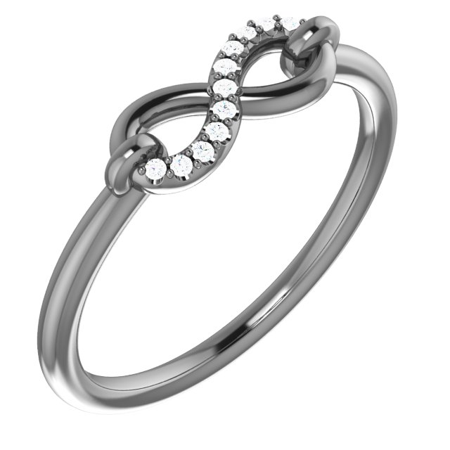 Sterling Silver .04 CTW Diamond Infinity-Inspired Ring