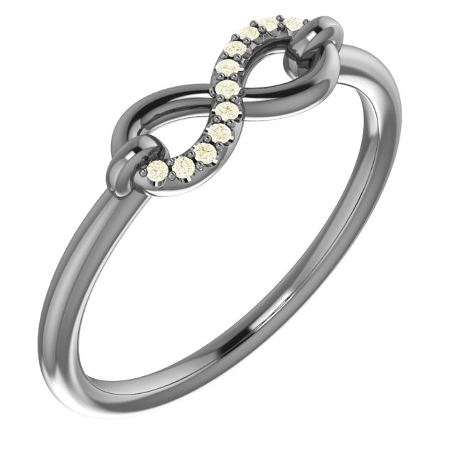 14K Yellow .04 CTW Diamond Infinity-Inspired Ring