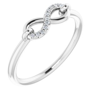 14K White .04 CTW Diamond Infinity-Inspired Ring