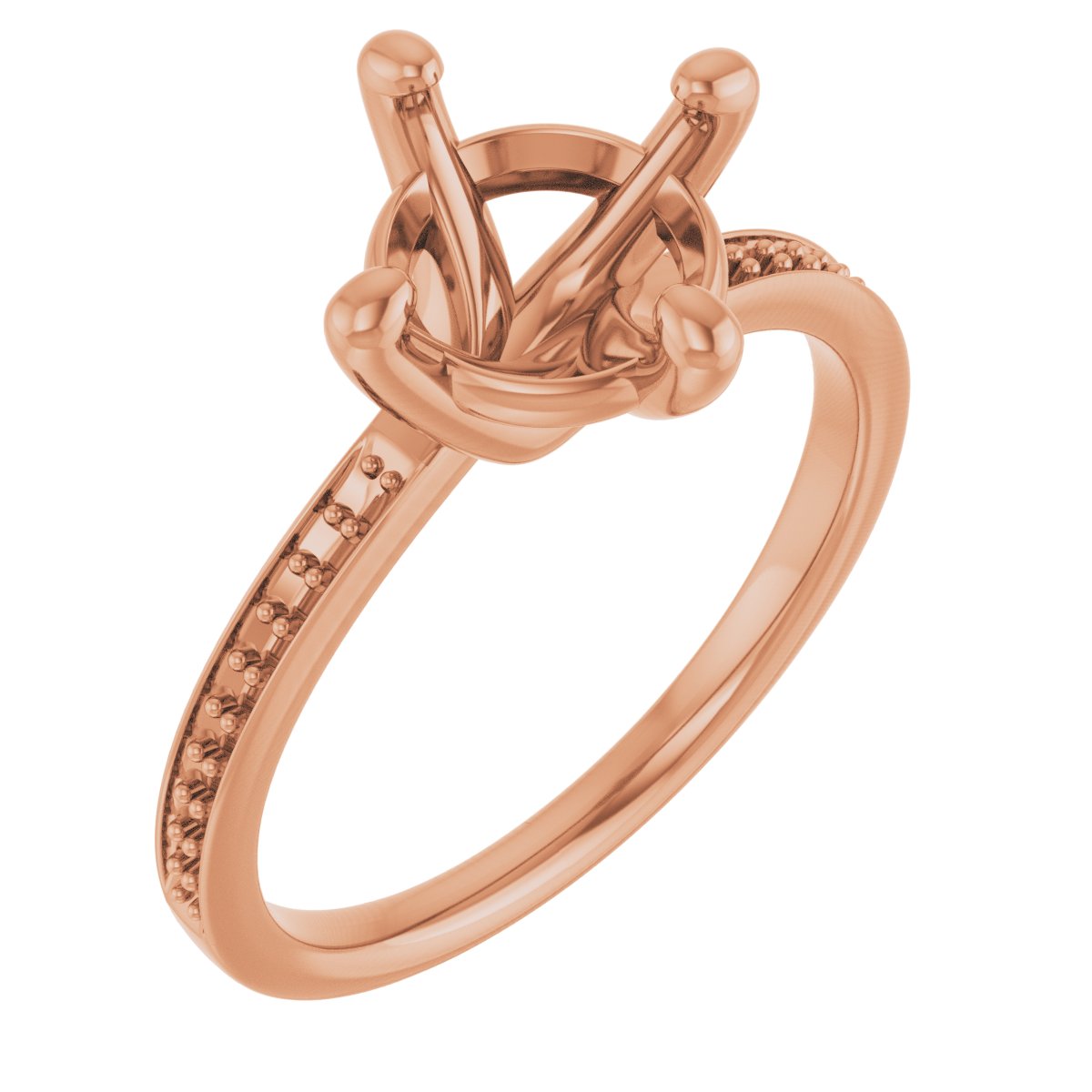10K Rose Gold  8.2 mm Round Engagement Ring Mounting