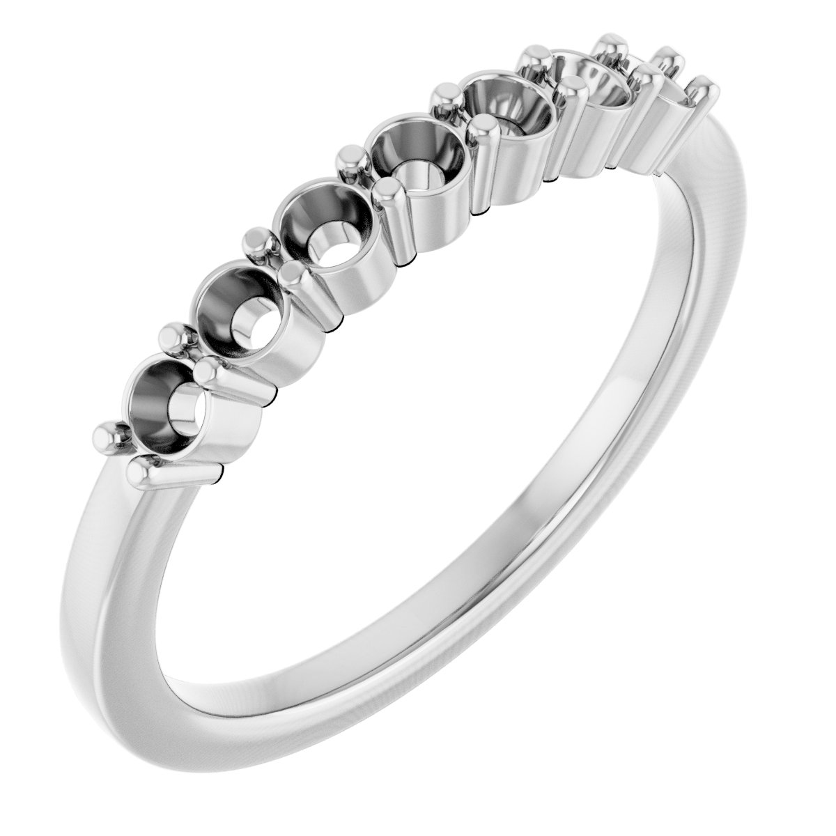 14K White 2.5 mm Round Anniversary Band Mounting  