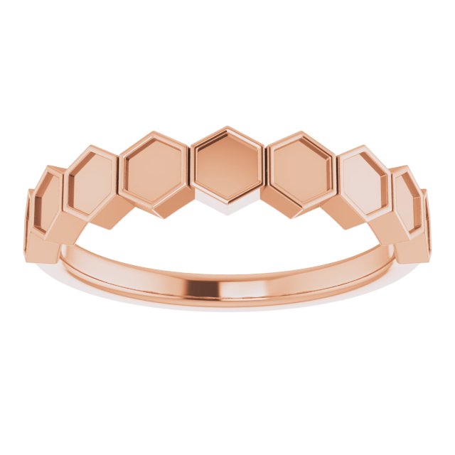 14K Rose Stackable Geometric Ring