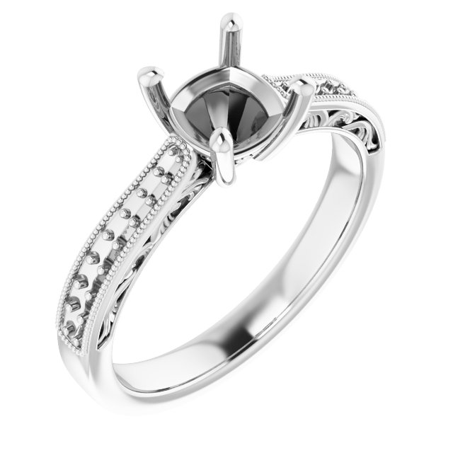 Accented Filigree Engagement Ring