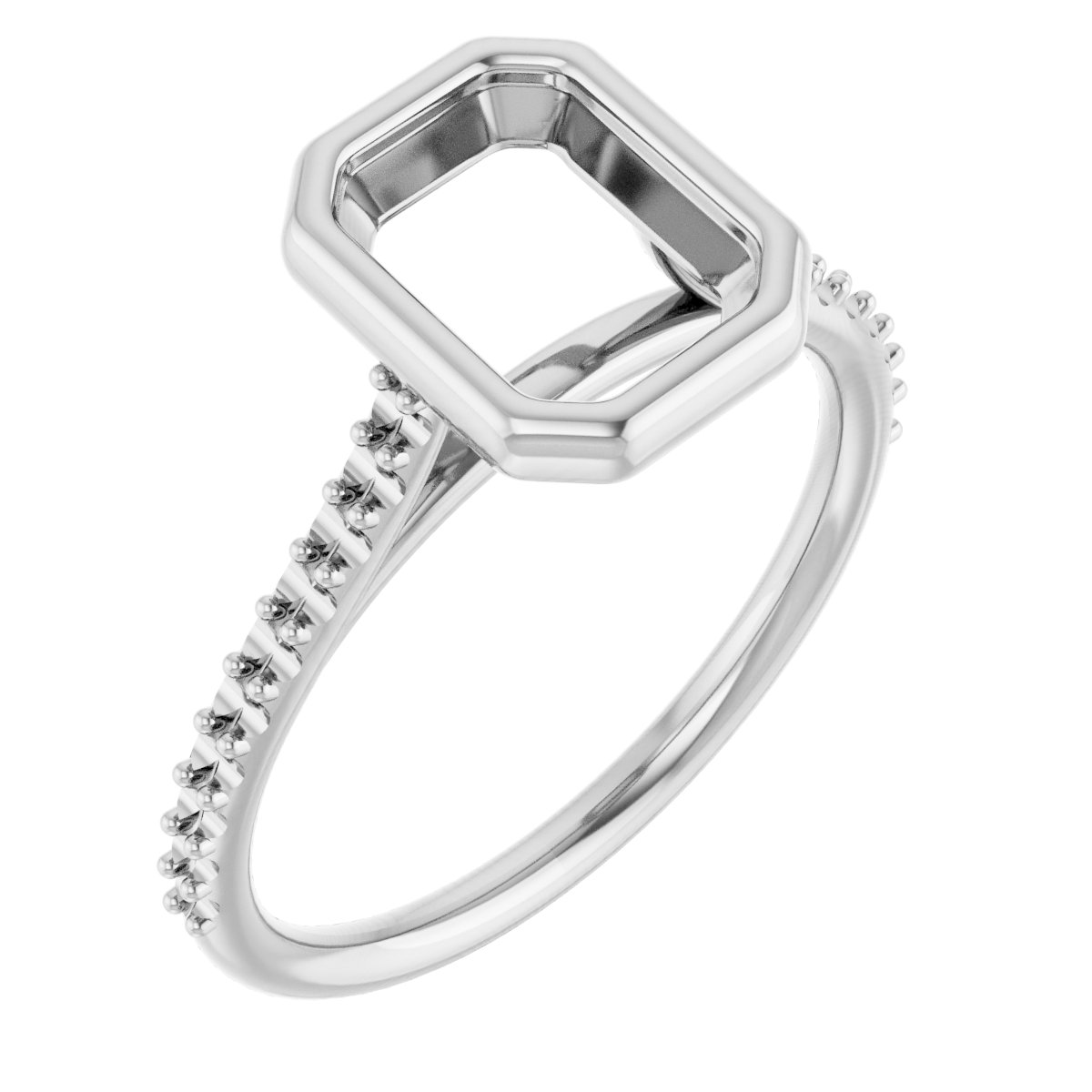 Bezel-Set Accented Engagement Ring