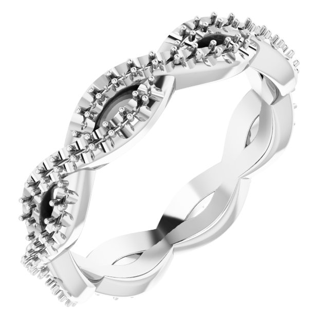 14K White .33 CTW Diamond Infinity Inspired Eternity Band Size 4 Ref 12705611