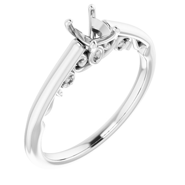 Accented Sculptural Engagement Ring