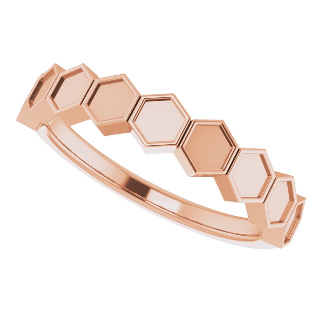 14K Rose Stackable Geometric Ring