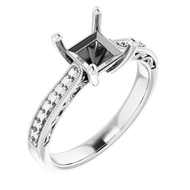 Accented Filigree Engagement Ring