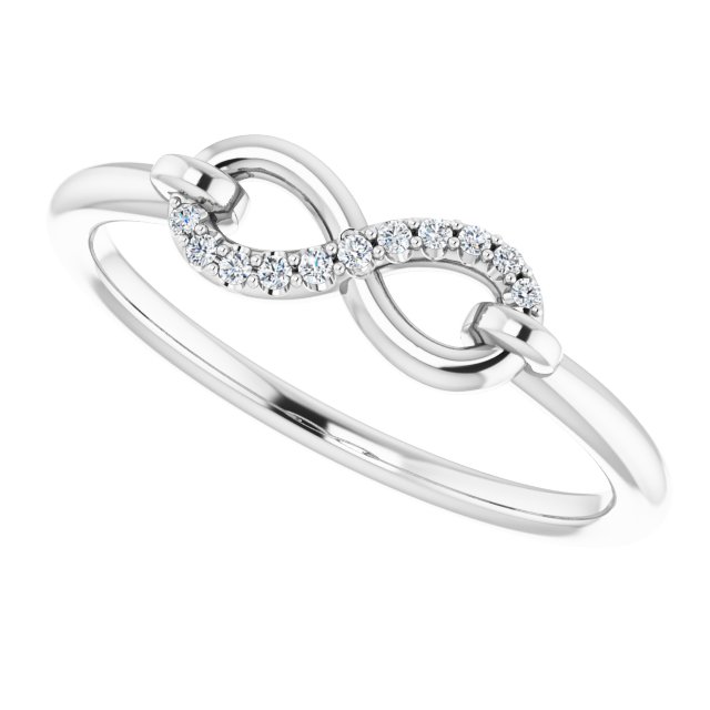 14K White .04 CTW Natural Diamond Infinity-Inspired Ring