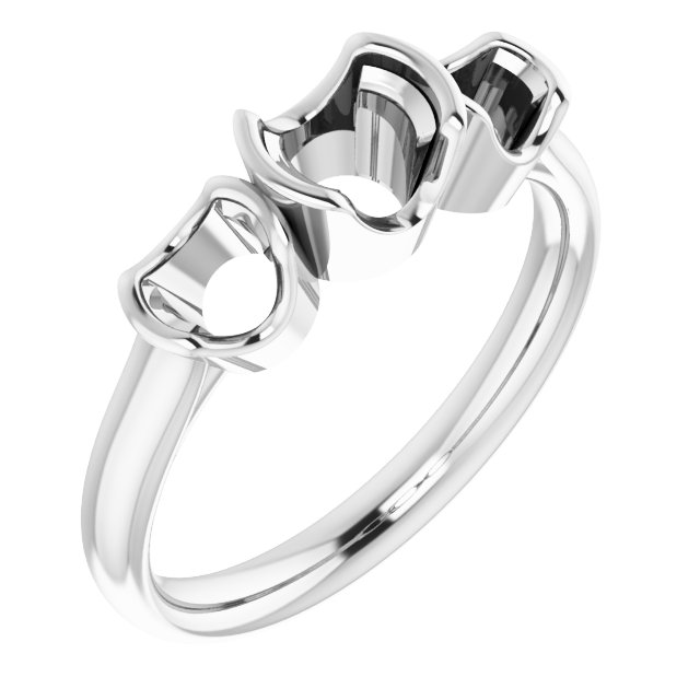 Half-Bezel Three-Stone Ring