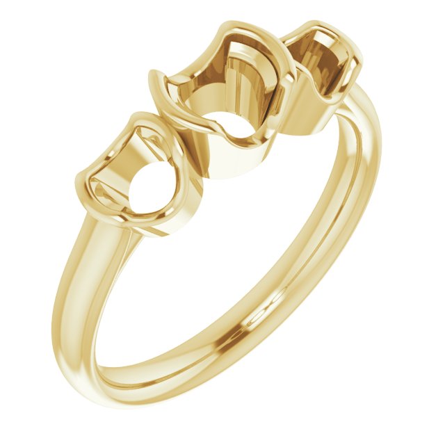 Half-Bezel Three-Stone Ring