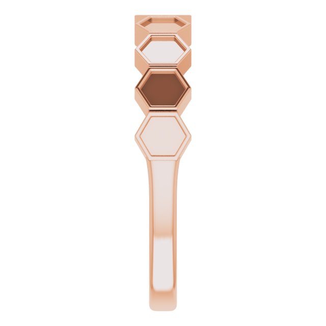 14K Rose Stackable Geometric Ring