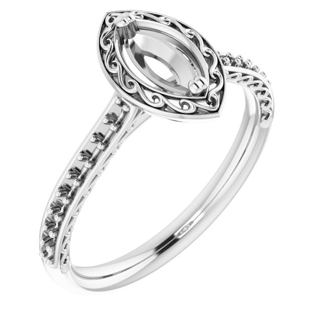 Twin-Prong Accented Engagement Ring
