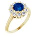 14K Yellow Lab-Grown Blue Sapphire & 1/2 CTW Natural Diamond Ring