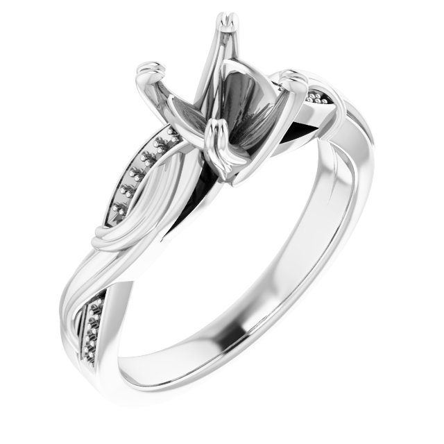 Accented Infinity-Inspired Engagement Ring