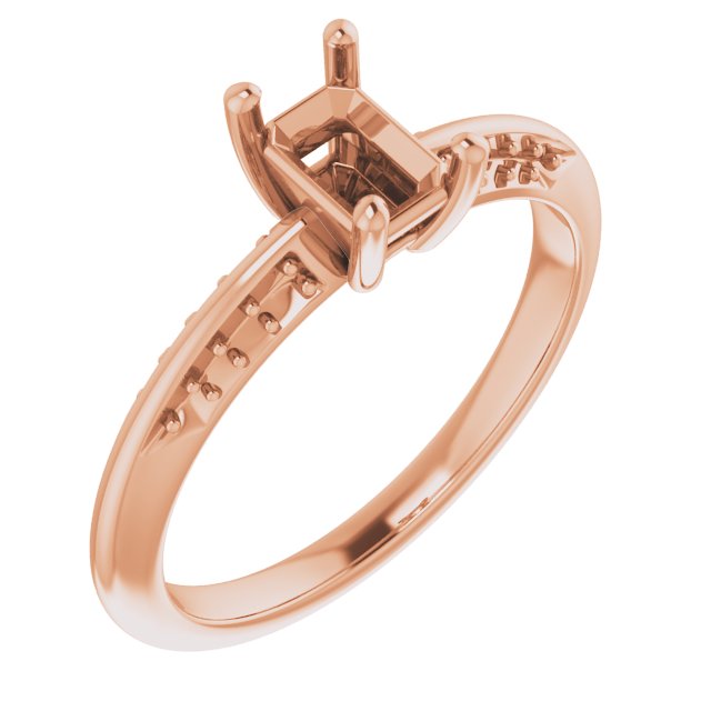 Accented Knife-Edge Engagement Ring