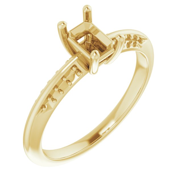 Accented Knife-Edge Engagement Ring