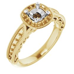 Vintage-Inspired Halo-Style Engagement Ring 