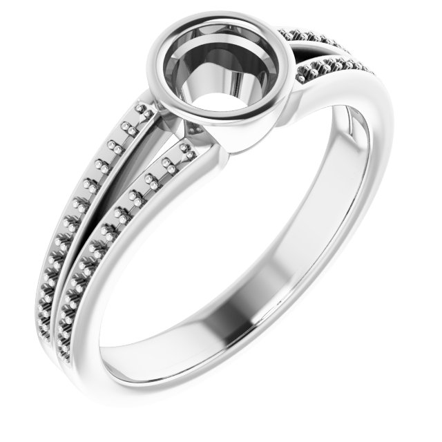 Bezel-Set Accented Split Shank Ring