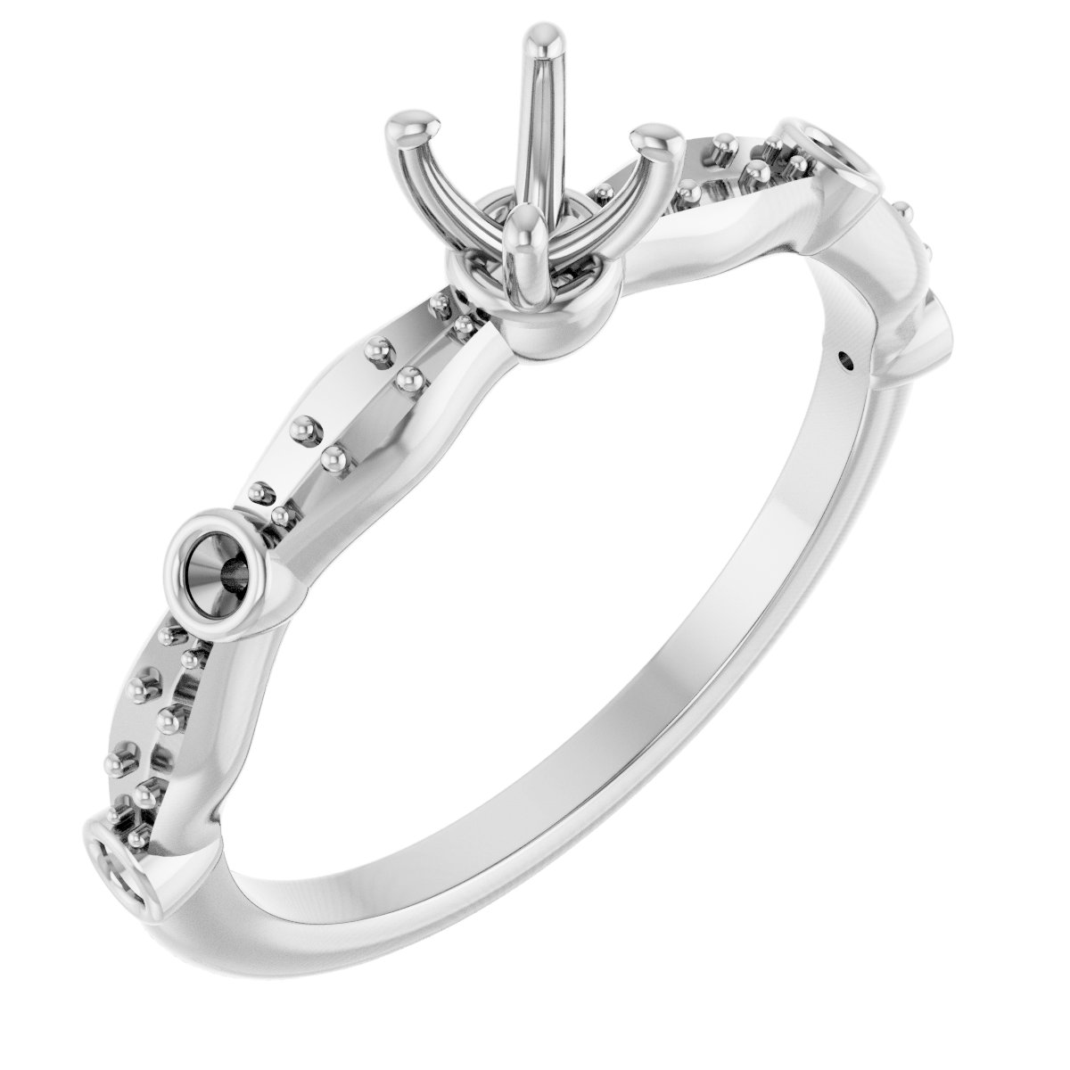 Accented Vintage-Inspired Engagement Ring