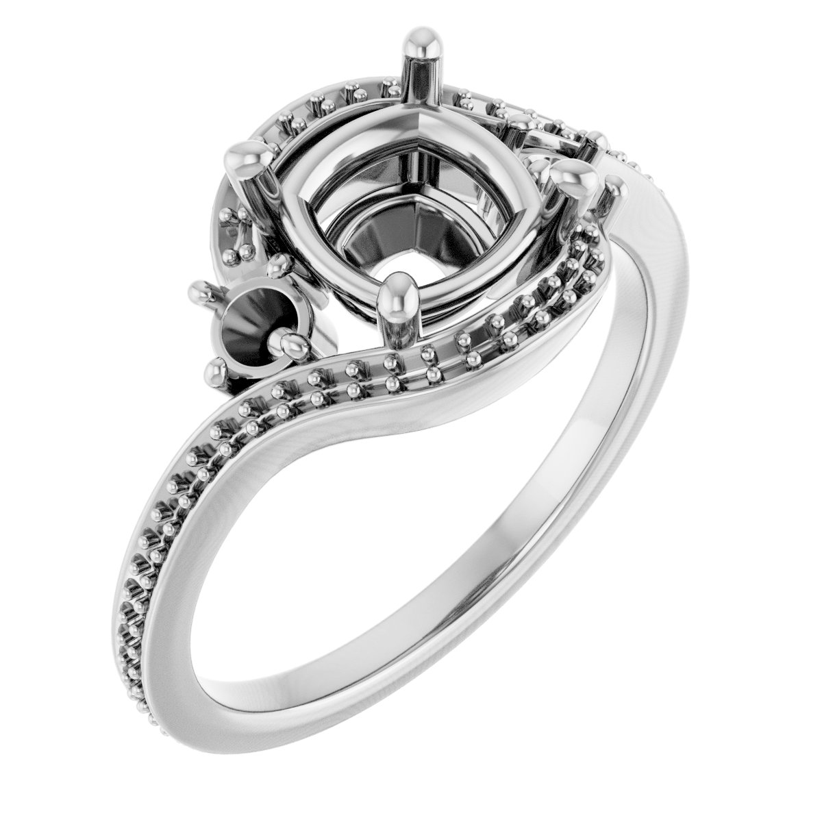 Accented Bypass Engagement Ring