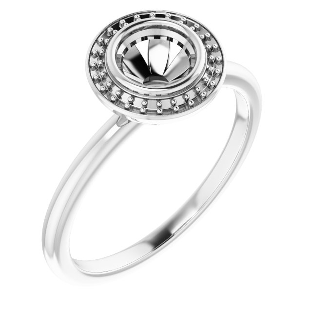 Bezel-Set Halo-Style Ring