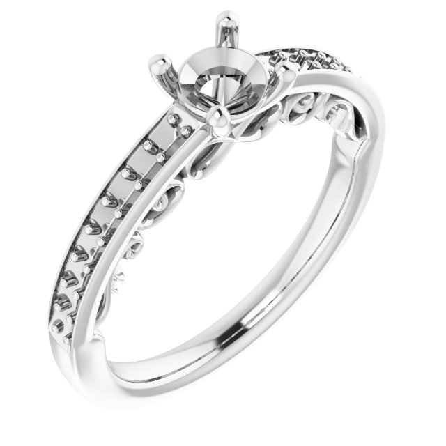 Accented Infinity-Inspired Engagement Ring