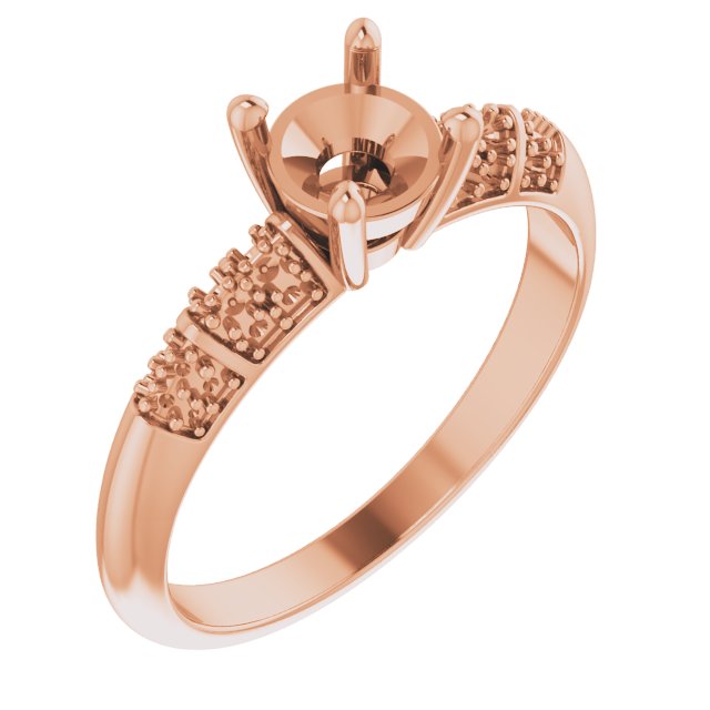 Accented Knife-Edge Engagement Ring