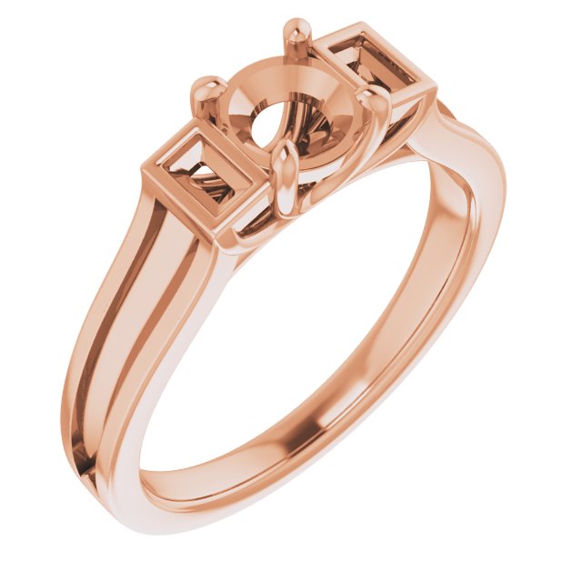 Baguette Accented Engagement Ring