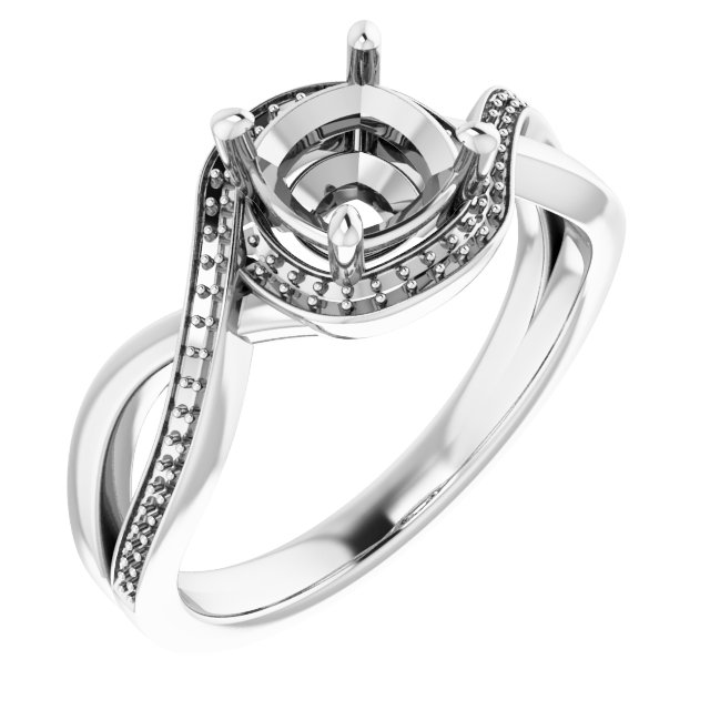 Halo-Style Bypass Engagement Ring
