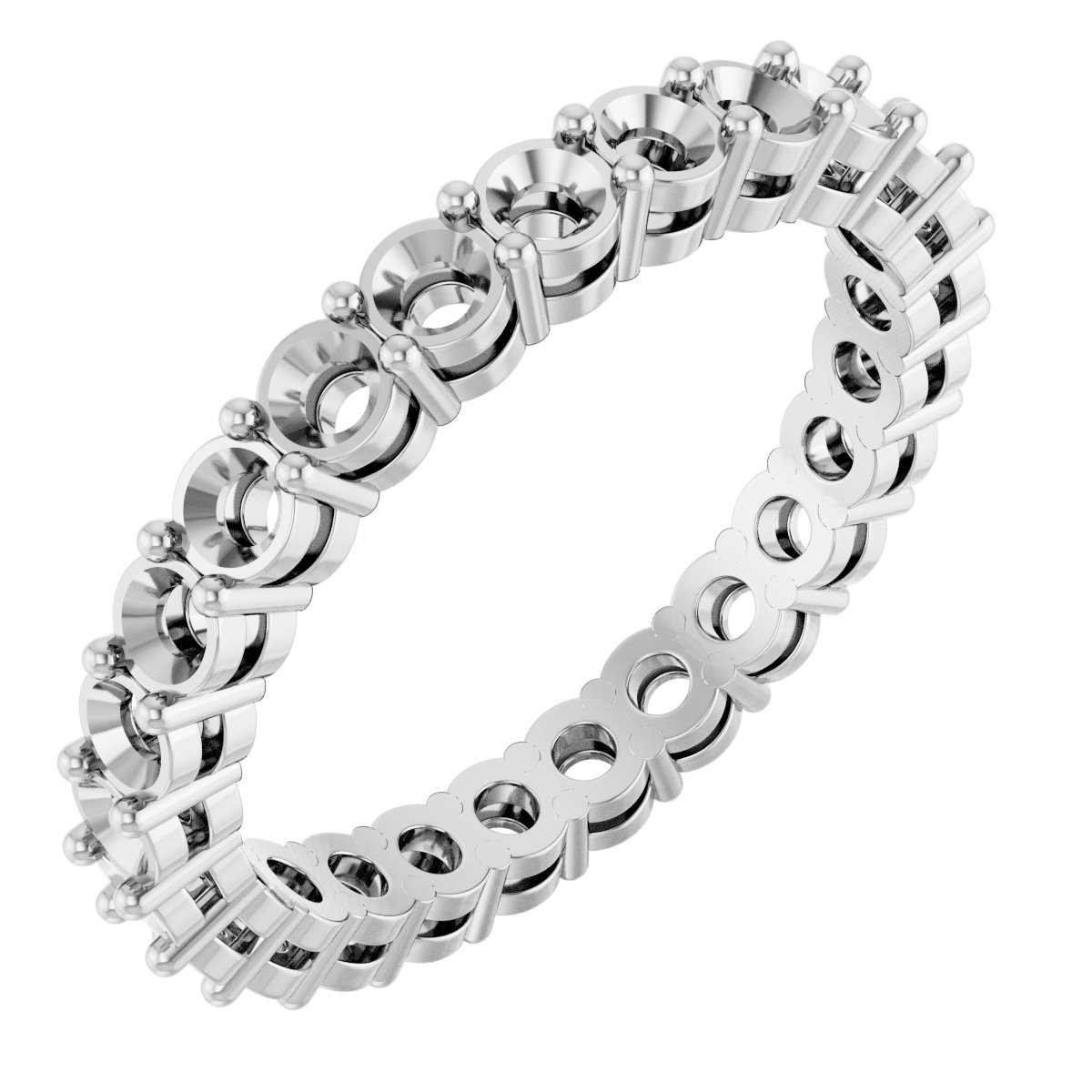 Shared-Prong Eternity Band