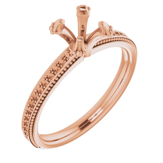 Accented Beaded Engagement Ring