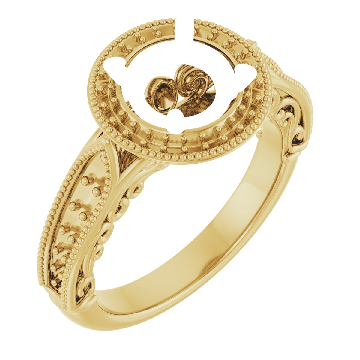 Halo-Style Vintage-Inspired Engagement Ring