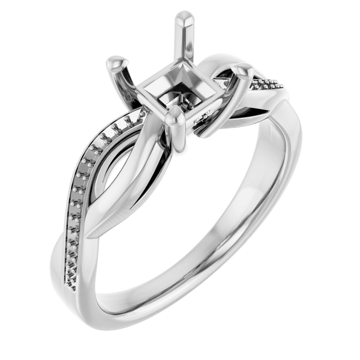 Accented Infinity-Inspired Engagement Ring