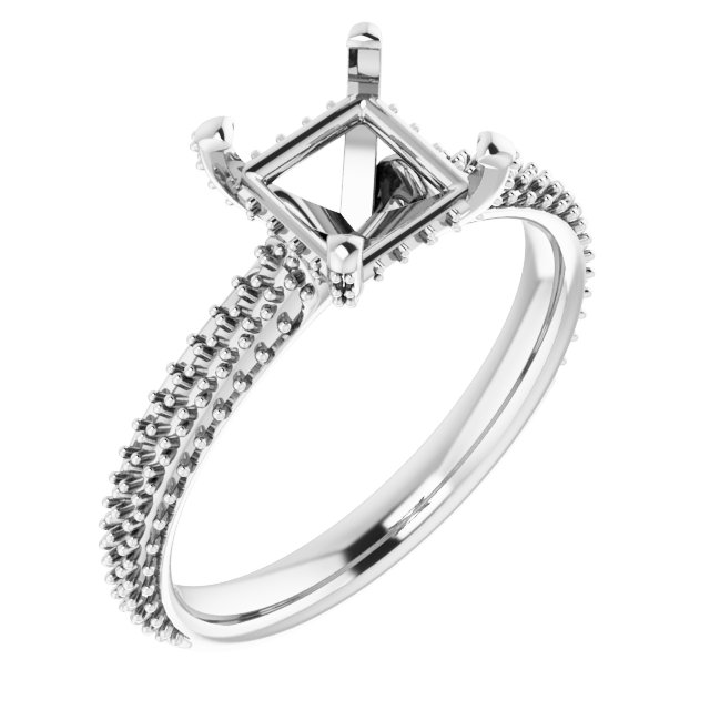 Pave-Style' Accented Engagement Ring