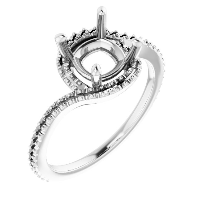 Halo-Style Bypass Engagement Ring